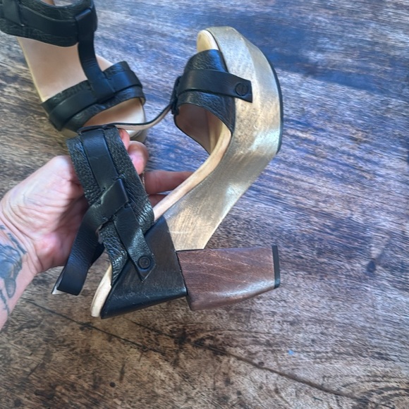 All Saints Stylish Black Leather Platform Sandals size 39 - Picture 5 of 10